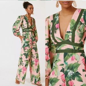 Farm Rio x Anthropologie Deep V Jumpsuit